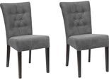 Esszimmerstuhl HOME AFFAIRE "Queen BESTSELLER", blau (blaugrau, wenge), B:46cm H:93cm T:64cm, Polyester, Stühle, Polsterstuhl mit Knopfheftung, 2er, 4er oder 6er Set