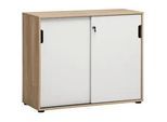 Mid.you Aktenschrank , Weiß, Eichefarben , Holzwerkstoff , 2 Fächer , 100.1x83.6x41 cm , Beimöbel erhältlich, abschließbar , Büromöbel, Büroschränke, Aktenschränke