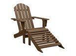 vidaXL Gartensessel mit Fußstütze Holz Braun