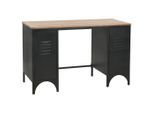vidaXL Schreibtisch mit Ständer Tannenholz Massiv und Stahl 120x50x76 cm