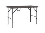 vidaXL Gartentisch Klappbar Braun 120x60x74 cm HDPE Rattan-Optik