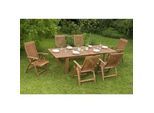 Gardenson Gartentisch , Naturfarben , Holz , Eukalyptusholz , Hartholz , rechteckig , eckig , 180-260x75x100 cm , ausziehbar , Holzmöbel, Holztische, Gartentische Holz