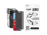 CARE BY PANZERGLASS Displayschutzglas "3-in-1 Protection, Privacy Glass, Case, Lens Cover", schwarz (transparent, schwarz), B:11,00cm H:2,50cm T:19,50mm, Displayfolien, Displayschutzfolie, Schutzfolie, Bildschirmschutz, kratz- & stoßfest