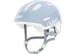 Fahrradhelm ABUS "SMILEY 3.0 ACE LED" Gr. M, blau (pure aqua), Helme, M Kopfumfang: 50cm - 55cm