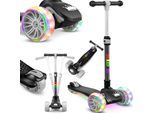 KIDIZ® Roller Kinder Scooter X-Pro2 Dreiradscooter mit PU LED Leuchtenden Räder Kinderroller faltbar Tret-Roller höhenverstellbarer Cityroller Kinderscooter für Jungen Mädchen 3-12 Jahre