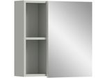 Spiegelschrank WELLTIME "Calcio, Breite 55 cm, 1 Spiegeltür, 3 Einlegeböden, 5 Fächer", grau (hellgrau, spiegelfront), B:55cm H:55cm T:17cm, FSC-zertifizierter Holzwerkstoff, Schränke, Spiegelschrank, Badschrank, Bad-Möbel, Badezimmer