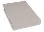 Spannbettlaken KAYORI "Kai", grau (taupe), B:90cm L:220cm, Renforcé, Obermaterial: 100% Baumwolle, Bettlaken, Spannbettlaken, 100% Baumwolle