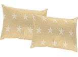 Dekokissen WIRTH "Crayon" Gr. 1, gold (goldfarben, gemustert), B:40cm L:60cm, Baumwolle, Polyester, Dekokissen_Sitzkissen_Kissenhüllen, Kissenhülle ohne Füllung, 2 Stück