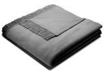 Wohndecke BIEDERLACK "Unicolour Franse", grau (graphit), B:150cm L:200cm, Baumwolle, Polyacryl, Polyester, Wohndecken, Wohndecke, in vielen Farben, Kuscheldecke