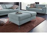 Hocker SIT & MORE "Percy", blau (aqua), B:114cm H:43cm T:71cm, Hocker, Sitzhocker, Fußhöhe 12 cm, mit Klappfunktion, wahlweise in 2 Fußfarben