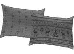 Dekokissen WIRTH "Romo" Gr. 1, grau (grau, gemustert), B:40cm L:60cm, Baumwolle, Polyester, Dekokissen_Sitzkissen_Kissenhüllen, Kissenhülle ohne Füllung, 2 Stück