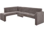 Essbank EXXPO - SOFA FASHION "Barista, bequem und elegant, hohe Bodenfreiheit", grau (taupe), B:245cm H:83cm T:159cm, Luxus-Microfaser (100% Polyester), Sitzbänke, Essbank, Eckbank Barista bequem und elegant, hochwertige Detailverarbeitung