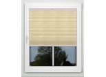 Plissee INDEKO "advanced", beige (sand, weiß), B:96cm H:100cm, Obermaterial: 94% Polyester, 6% sonstige Fasern, Plissees, Crushed-Optik, nach Maß