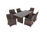 Garden Pleasure Sitzgruppe BORDEAUX, braun Kunststoff, Metall, 7-teilig