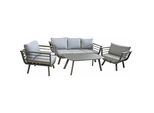 Garden Pleasure Loungegruppe ELIA hellgrau, dunkelgrau Metall, 14-teilig