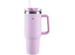 Homeware Profession. Thermobecher , Hellrosa , Metall, Kunststoff , Uni , 1.2 l , 26.5 cm , Lfgb , doppelwandig, Tragegriff, hält warm, hält kalt , Geschirr, Kannen & Karaffen, Coffee-to-go-Becher