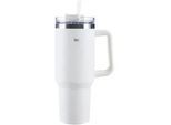 Homeware Profession. Thermobecher , Weiß , Metall, Kunststoff , Uni , 1.2 l , 26.5 cm , Lfgb , doppelwandig, Tragegriff, hält warm, hält kalt , Geschirr, Kannen & Karaffen, Coffee-to-go-Becher