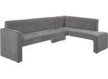 Essbank EXXPO - SOFA FASHION "Barista, bequem und elegant, hohe Bodenfreiheit", grau (delphin), B:245cm H:83cm T:159cm, Luxus-Microfaser (100% Polyester), Sitzbänke, Essbank, Eckbank Barista bequem und elegant, hochwertige Detailverarbeitung