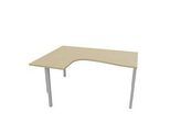 Winkelschreibtisch ARLON-OFFICE, 4-Fuss, Ansatz links, B 1600 x T 1200 x H 730 mm, Eiche-Dekor