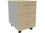 Rollcontainer ARLON-OFFICE, B 420 x T 560 x H 585 mm, Eiche-Dekor