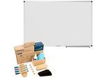 Whiteboard Legamaster UNITE, magnetisch, Markerablage, B 1200 x T 12,6 x H 900 mm, emaillierter Keramikstahl, weiss, inkl. Whiteboard Zubehör Set WOODEN, 17-teilig