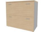 Hängeregistraturschrank ARLON OFFICE, 2 Ordnerhöhen, B 900 x T 450 x H 816 mm, Eiche-Dekor/alu