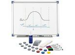 Schäfer Shop Select Whiteboard 90120 emailliert, Alurahmen + Whiteboard-Zubehör-Set Standard GRATIS