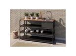 Ambia Garden Outdoorküche , Grau, Naturfarben , Metall, Kunststoff , einzeln stellbar , 150x90x50 cm , Gartenmöbel, Outdoor Küchen