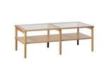 Boxxx Couchtisch , Eichefarben , Holz, Glas, Holzwerkstoff , Eiche , massiv, teilmassiv , rechteckig , rund , 60x41x120 cm , Holzmöbel, Holztische, Wohnzimmertische Holz, Couchtische Holz