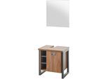 Home affaire Badmöbel-Set »Detroit, Bad im Industrialdesign, inkl. LED, 2-teiliges Badezimmer«, (2 St.),...