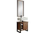 Home affaire Badmöbel-Set »Detroit, Bad im Industrialdesign, 2-teiliges Badezimmer«, (Set, 2 St.), Waschbeckenunterschrank...