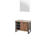 Home affaire Badmöbel-Set »Detroit, Bad im Industrialdesign, inkl. LED, 2-teiliges Badezimmer«, (2 St.),...