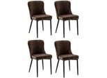 MCA furniture 4-Fussstuhl »ABOSHI Esszimmerstuhl (4er Set)«, (Set), 4 St., Veloursstoff, Taschenfederkern, Metall...