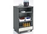 Mobiler Catering-Schrank mit Rolladen, B 650 x T 500 x H 1000 mm, graphit/weiss