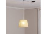 Pendellampe Ascot, beigefarben, Ø 38 cm, Stoff, dezentral