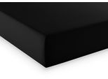 Spannbettlaken FLEURESSE "Q4000", schwarz, B:120cm, Mako-Jersey, Obermaterial: 96% Baumwolle, 4% Elasthan, Bettlaken, Spannbettlaken