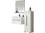 INOSIGN Badmöbel-Set »Cantara, Bad im modernen Design, 3-teiliges Badezimmer«, (Set, 3 St.), Waschtisch, Schrank und Spiegel, in Weiss Hochglanz, viel Stauraum