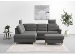 Ecksofa SIT & MORE "Farö L-Form", grau, B:251cm H:90cm T:187cm, Sofas, Ecksofa, inklusive Federkern, wahlweise mit Bettfunktion und Bettkasten