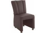 Sessel EXXPO - SOFA FASHION "Costa, Loungesessel, Hochlehnsessel, auf Rollen, Komfortsitzhöhe 53cm", braun (schoko), B:52cm H:95cm T:71cm, Sessel, Sessel, kompakt und bequem, Breite 52 cm