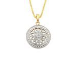 Kette mit Anhänger DIAMONDS BY ELLEN K. "Silber 925 vergoldet mit 5x Diamant zus. 0,05ct.", gelb, Halsketten, Damen, 45cm, 0,05, Silber 925 (Sterlingsilber), L: 45 B: 17mm, glänzend, B:17mm