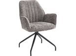 Drehstuhl HOME AFFAIRE, grau (anthrazit, schwarz), B:64cm H:89cm, Stühle, moderner Drehstuhl mit gepolsterten Armlehnen und Stoffbezug
