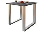 Mid.you Schreibtisch , Silberfarben, Weiß , Holzwerkstoff , rechteckig , X-Form , 80x76x50 cm , Büromöbel, Schreibtische, Schreibtische