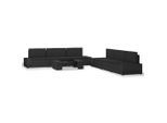 vidaXL 7-tlg. Garten-Lounge-Set Poly Rattan Schwarz