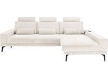 Ecksofa "SO 3600, inkl motor. Sitztiefenverstellung, Kopfstützen, Nierenkissen", weiß (kama natur), B:293cm H:85cm T:180cm, 100% Polyester, SET ONE BY MUSTERRING, Sofas, Ecksofa, Sitzhöhe 44 cm, Kaltschaum, Breite 293 x Tiefe 180 cm, Kama natur