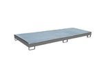 Bauer Regalwanne RW-GR 3300-1 PE, mit Gitterrost und PE-Einsatz, B 3262 x T 1312 x H 195 mm, bis 240 l, Stahl lackiert, mausgrau