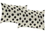 Dekokissen ADAM "Kissenhülle Dots", schwarz (schwarz, bedruckt), B:40cm L:60cm, Baumwolle, Leinen, Dekokissen_Sitzkissen_Kissenhüllen, aus Bio-Baumwolle, Kissenhülle ohne Füllung, 1 Stück