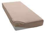 Spannbettlaken ELEGANTE "Uni Zwirn-Jersey", braun (schnur), 1 Stk., Mako-Jersey, 100x190-200 28cm, Mako-Jersey, Obermaterial: 97% Baumwolle, 3% Elasthan, Bettlaken, Spannbettlaken, aus hochwertigem Garn