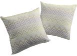 Dekokissen WIRTH "Benewitz" Gr. 1, grün (lindgrün, gemustert), B:40cm L:40cm, Baumwolle, Polyester, Dekokissen_Sitzkissen_Kissenhüllen, Kissenhülle ohne Füllung, 2 Stück