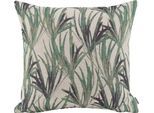 Dekokissen H.O.C.K. "Planty", grün (grasgrün, geblümt), B:50cm H:10cm L:50cm, Baumwolle, Leinen, Polyester, Dekokissen_Sitzkissen_Kissenhüllen, mit Gräsern, Kissenhülle mit Füllung, 1 Stück