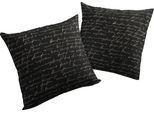 Dekokissen ADAM "Kissenhülle Scribble", schwarz (schwarz, bedruckt), B:40cm L:60cm, Baumwolle, Leinen, Dekokissen_Sitzkissen_Kissenhüllen, aus Bio-Baumwolle, Kissenhülle ohne Füllung, 1 Stück